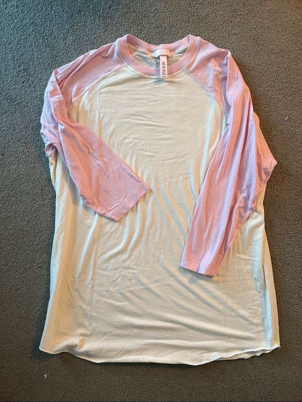 SKIMS Light Pink & White Baseball Tee